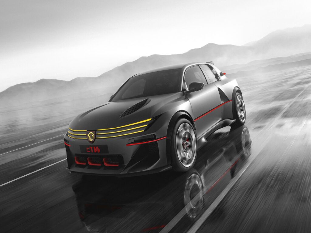 Peugeot E-T16 Concept, vue avant en mouvement