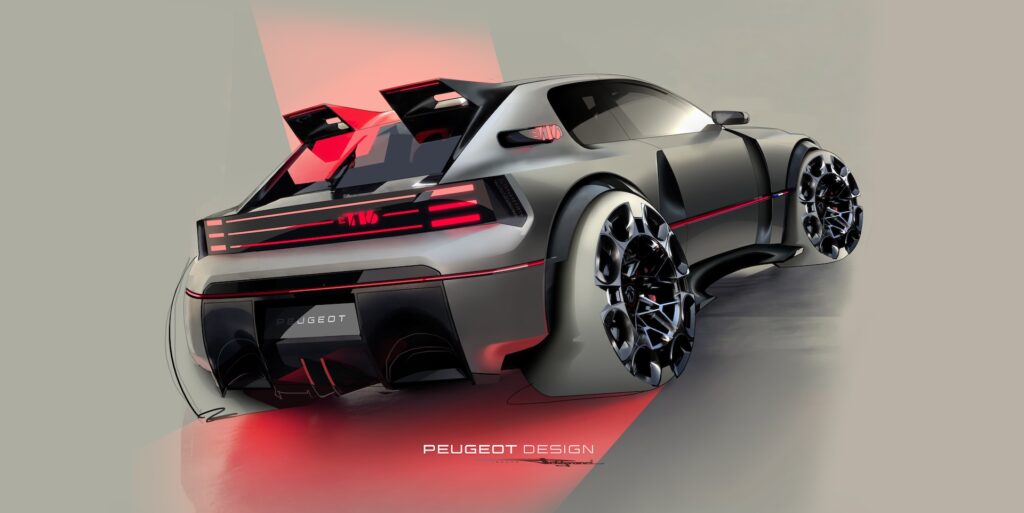 Croquis de presse Peugeot Design, vue arrière